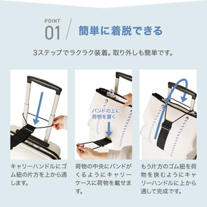 RIORES キャリーケースバッグ固定バンド 2点セット バッグバンド トラベルグッズ