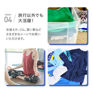 RIORES 圧縮トラベルポーチ 圧縮バッグ トラベルポーチ トラベルグッズ S/M/L 3点セット 5色