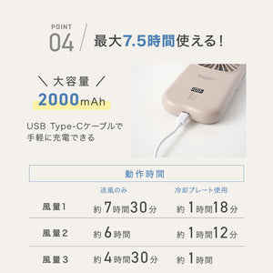RIORES 冷却プレート付きハンディファン (0447-foldclfan)