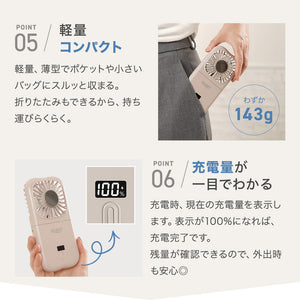 RIORES 冷却プレート付きハンディファン (0447-foldclfan)