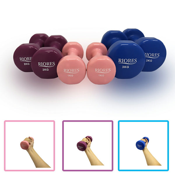 ダンベル 1kg/2kg/3kg 各2個セット ［ダンベルスタンド付き