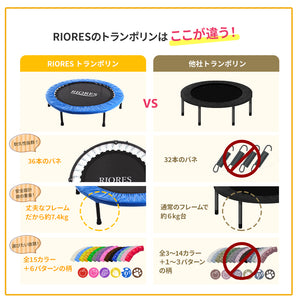 RIORES 折りたたみバネ トランポリン (ロゴ付き)